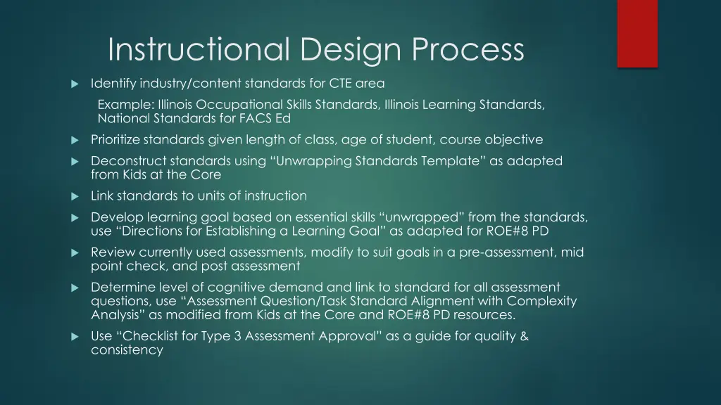 instructional design process