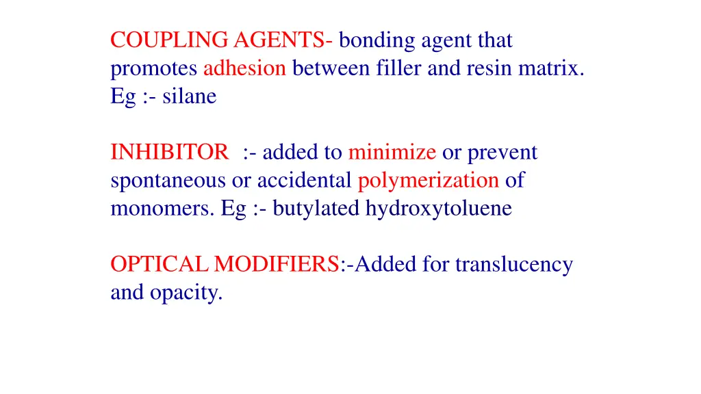 coupling agents bonding agent that promotes