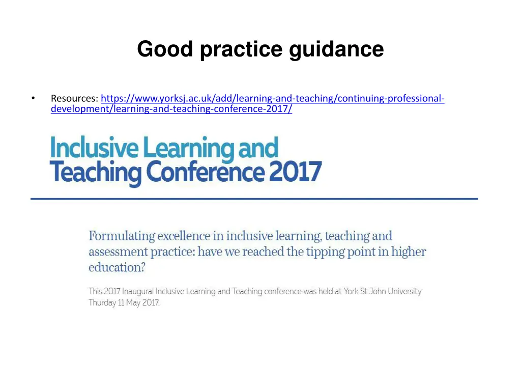 good practice guidance