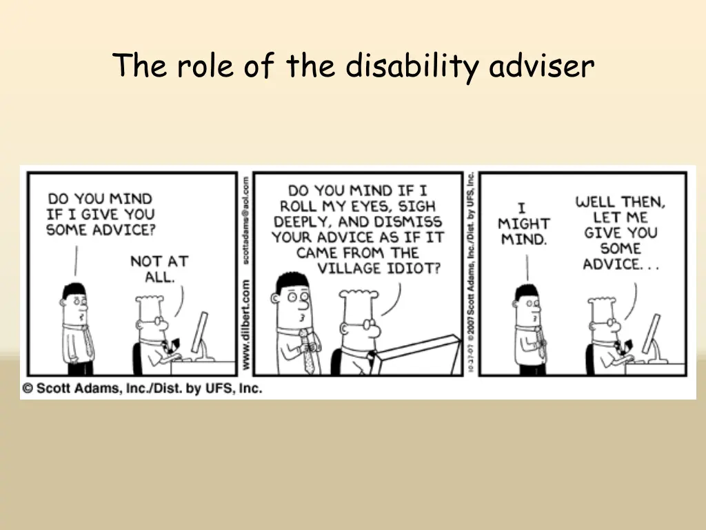 the role of the disability adviser