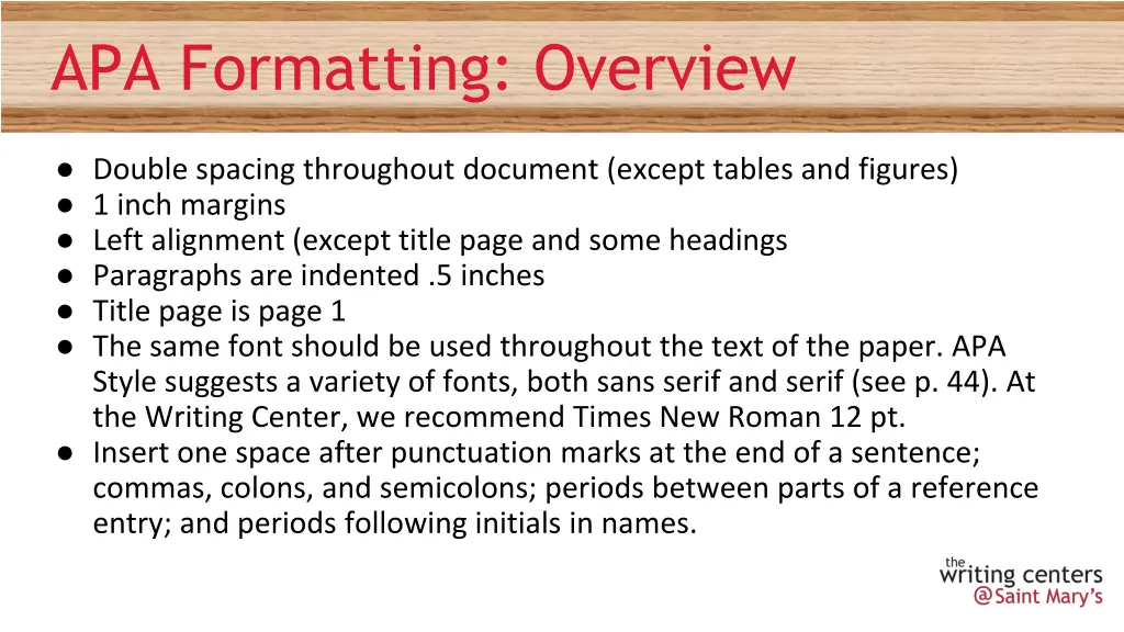 apa formatting overview