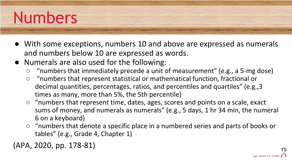numbers