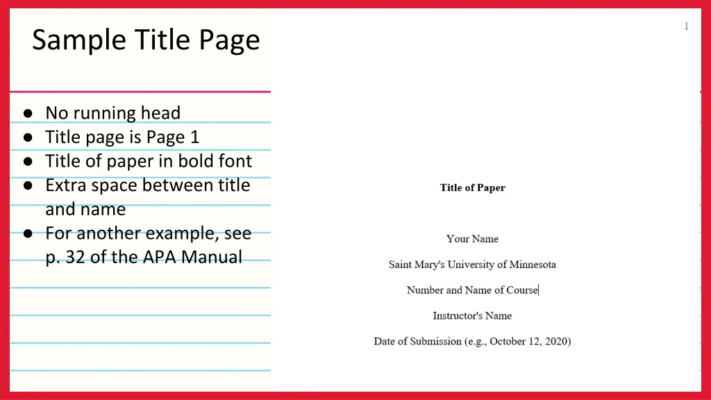 sample title page