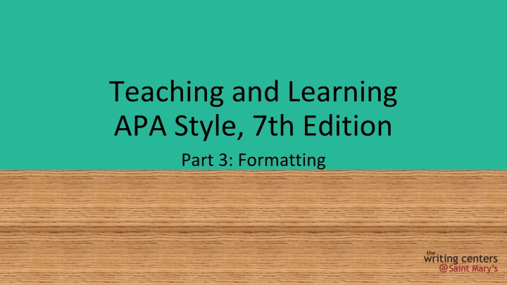 teaching and learning apa style 7th edition
