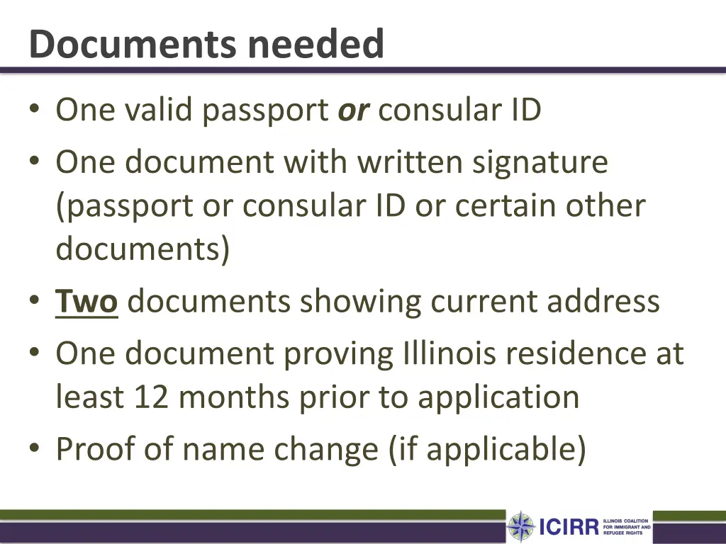 documents needed