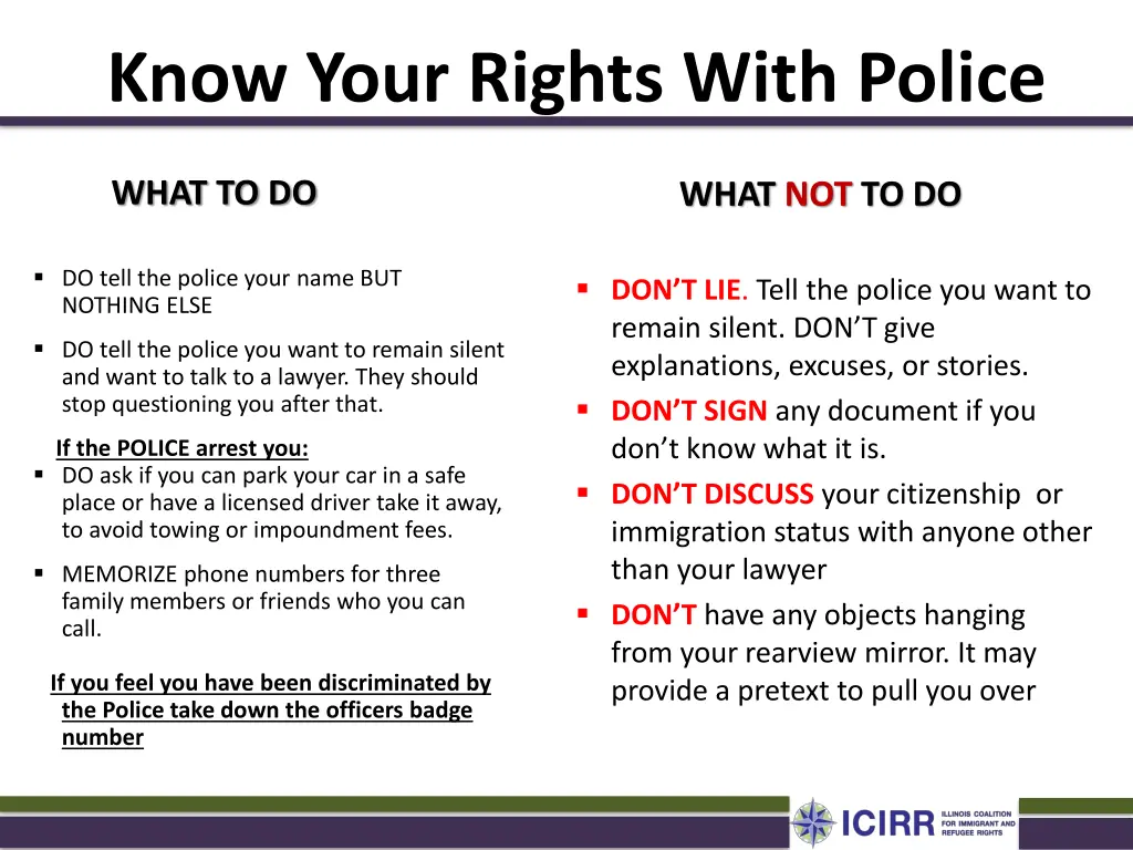 know your rights with police