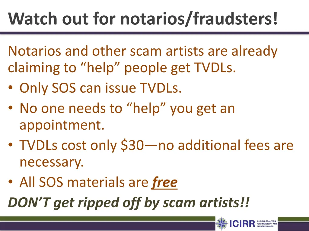 watch out for notarios fraudsters