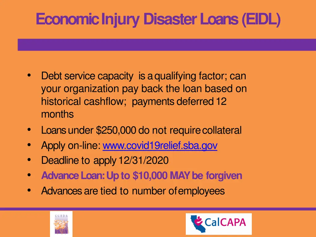 economic injury disaster loans eidl