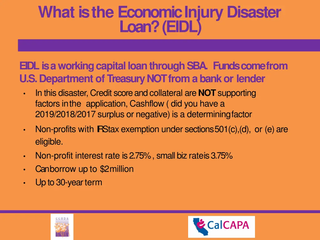 what is the economic injury disaster loan eidl