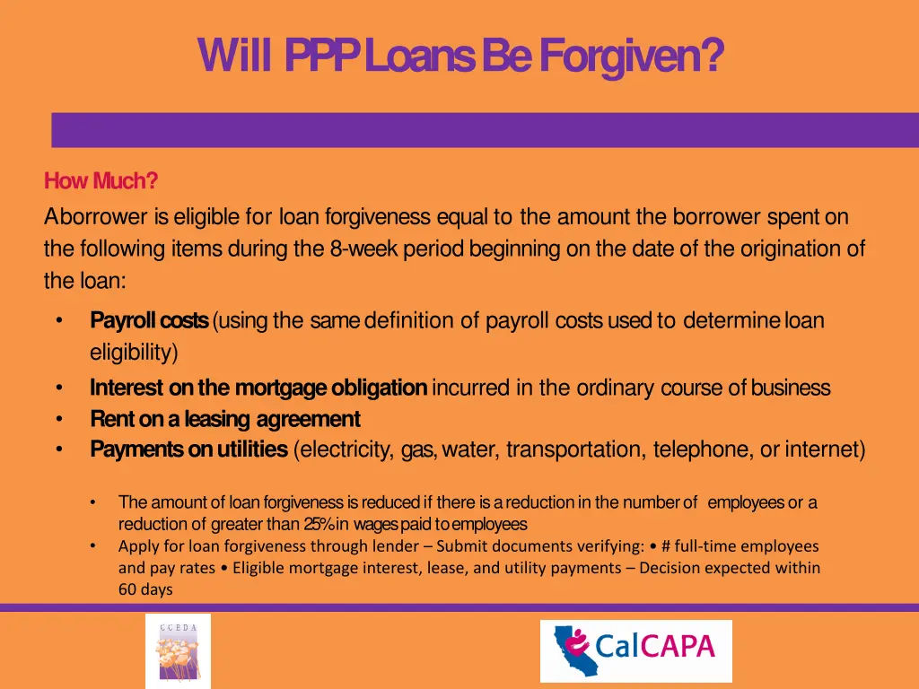 will ppp loans beforgiven