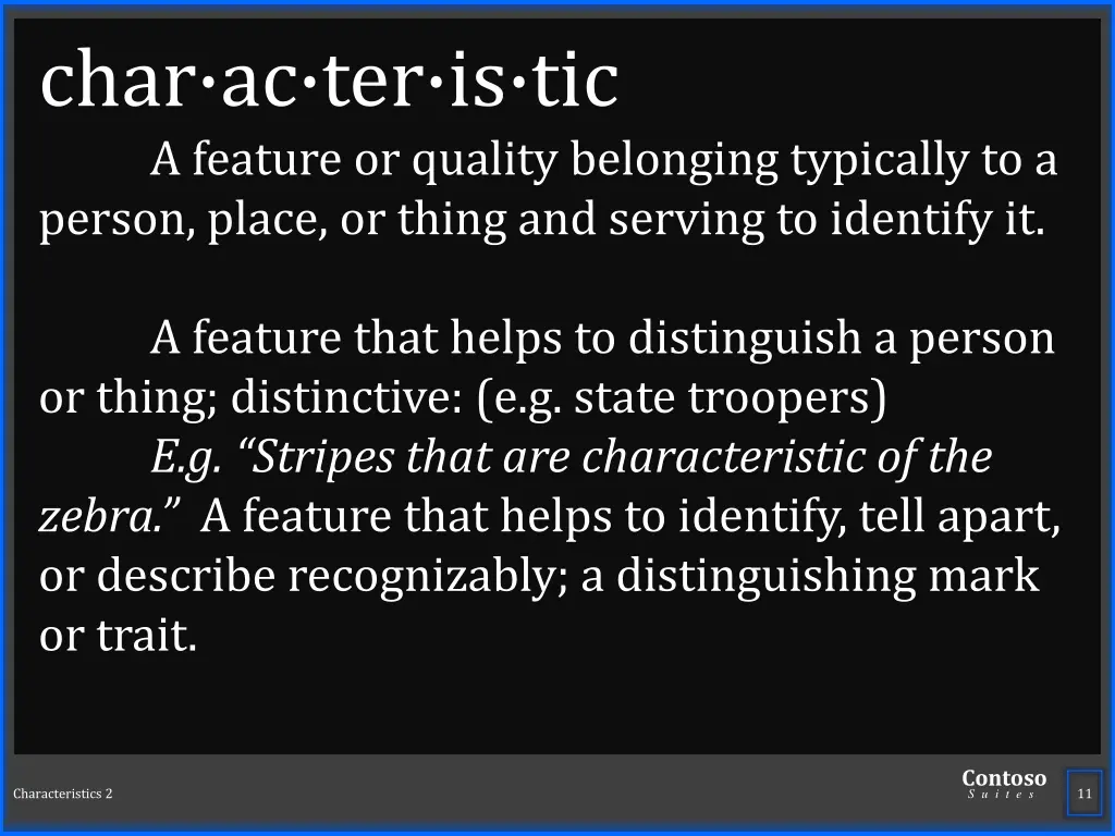 char ac ter is tic a feature or quality belonging