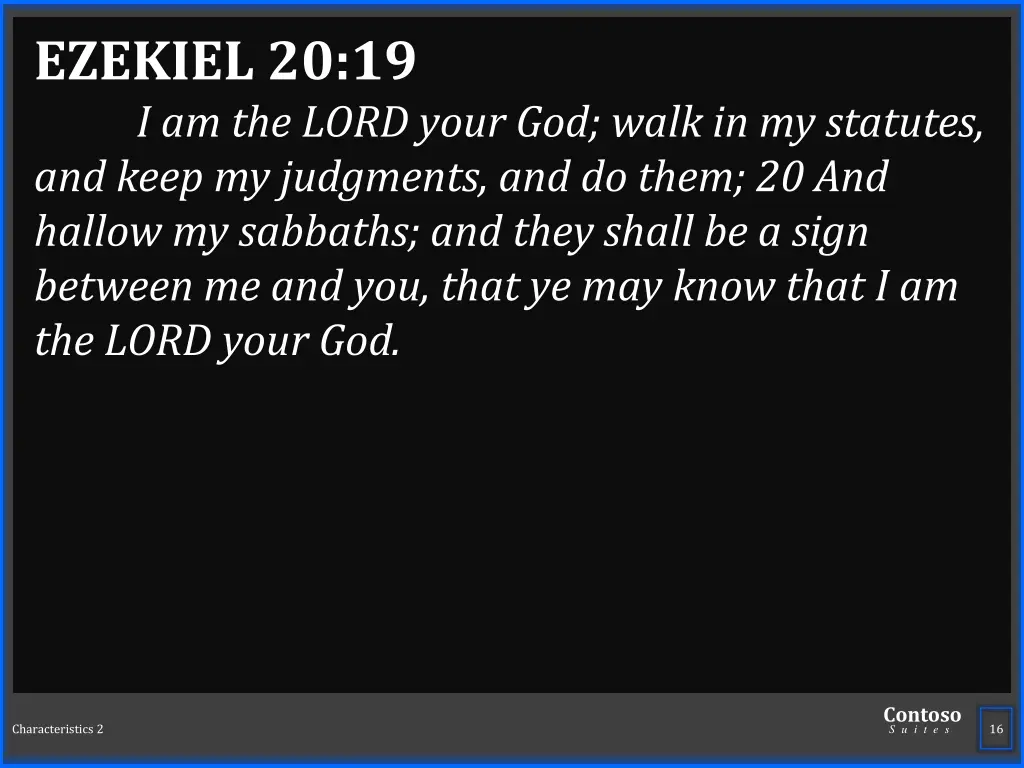 ezekiel 20 19 i am the lord your god walk