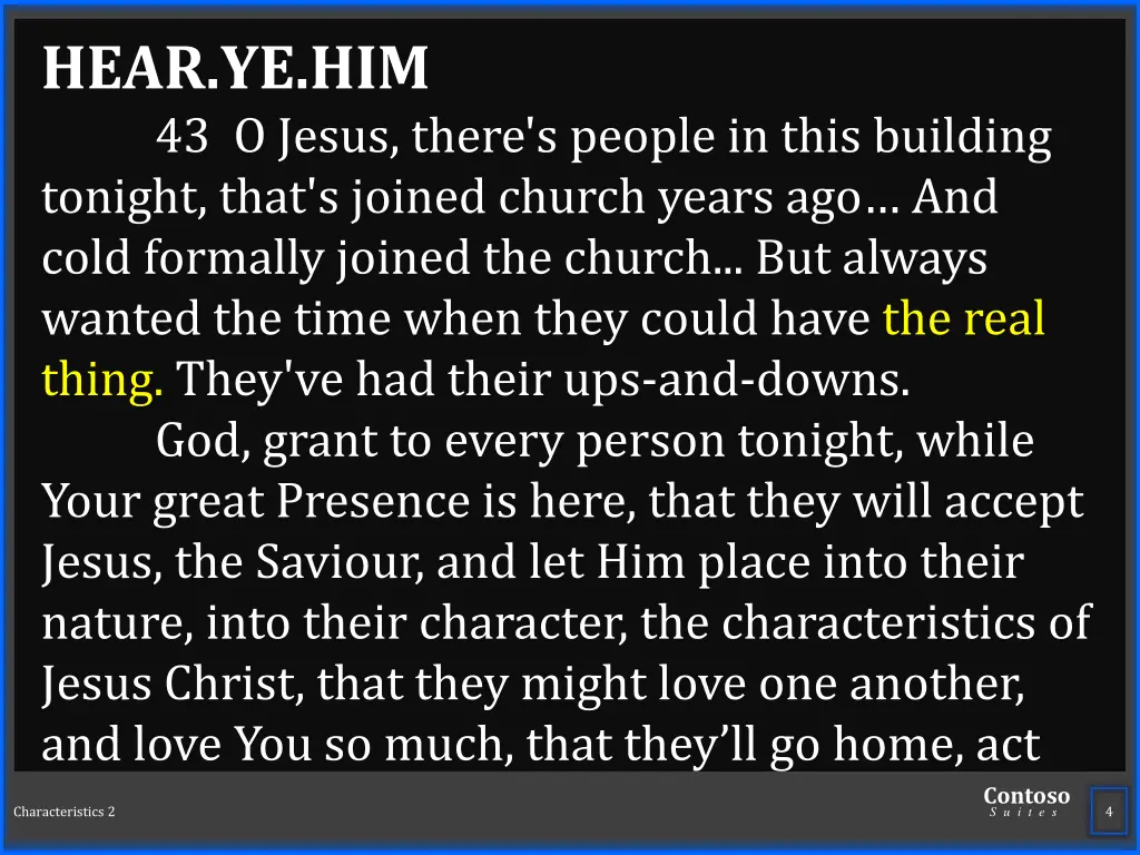 hear ye him 43 o jesus there s people in this