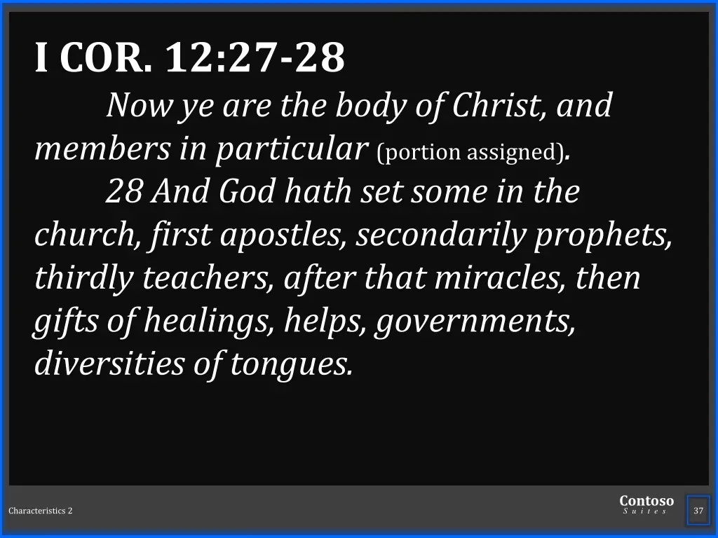 i cor 12 27 28 now ye are the body of christ