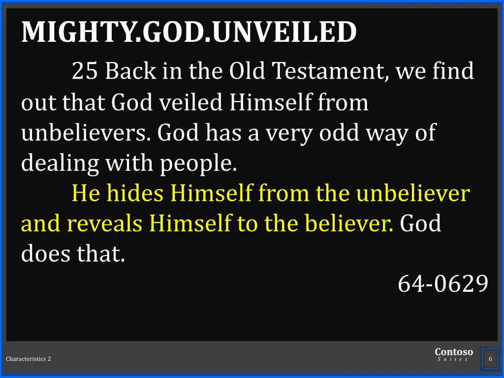 mighty god unveiled 25 back in the old testament