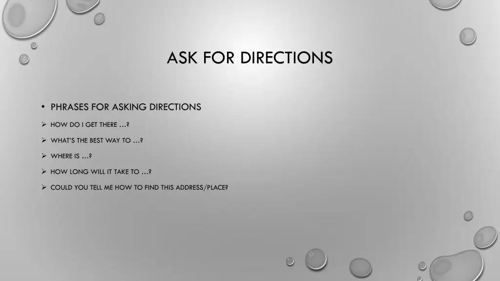 ask for directions