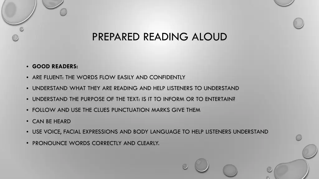 prepared reading aloud