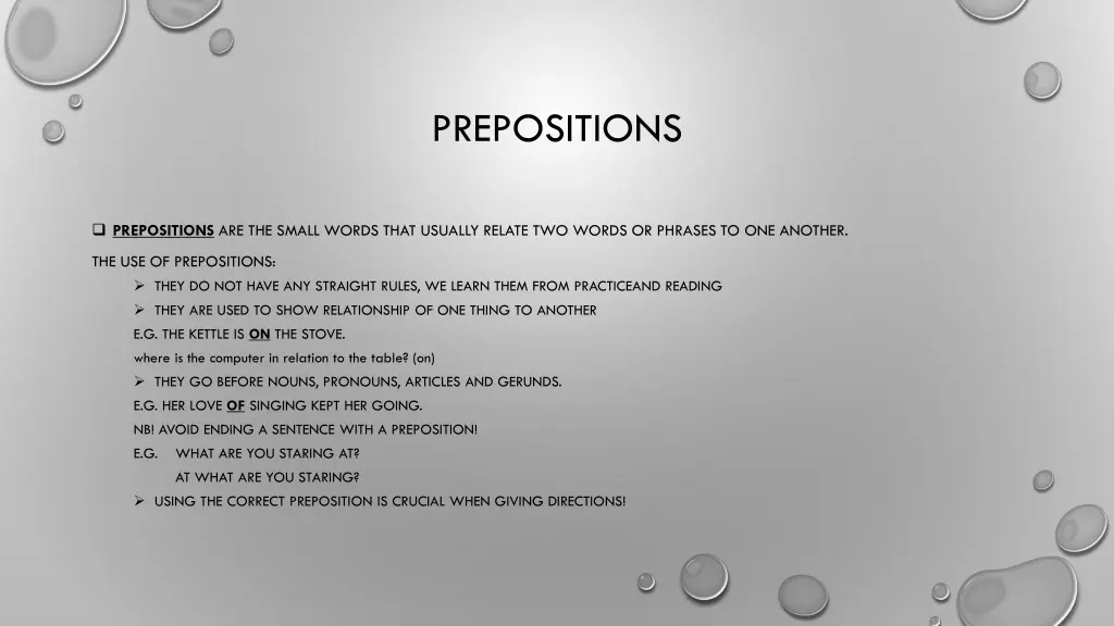 prepositions
