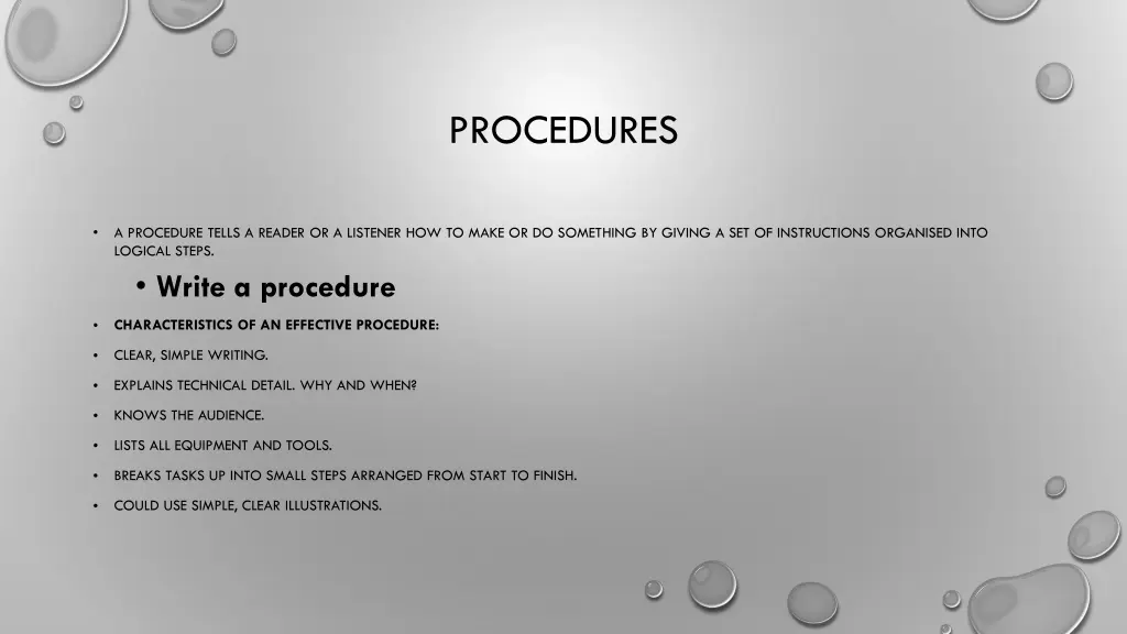 procedures