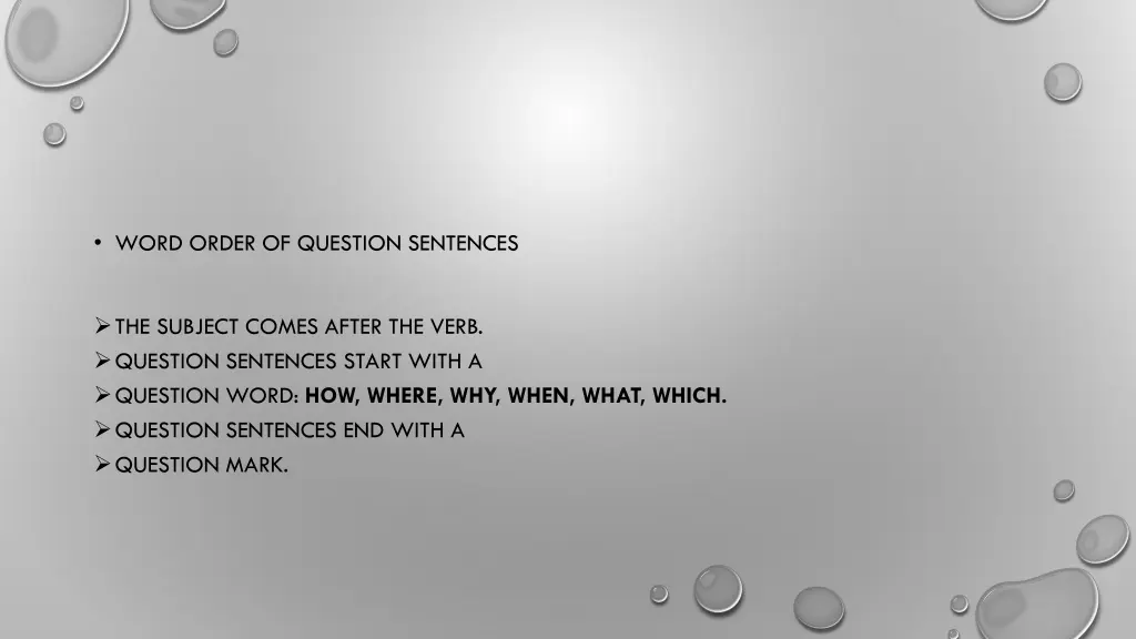 word order of question sentences
