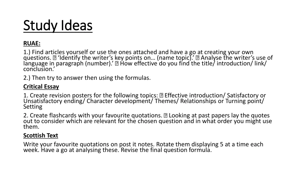 study ideas study ideas