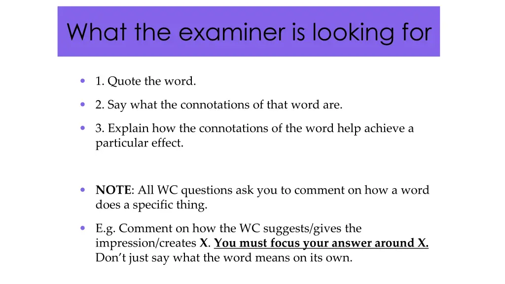 what the examiner is looking for 1