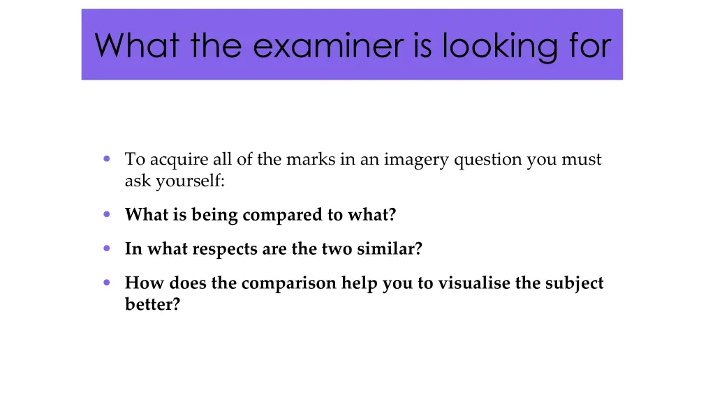 what the examiner is looking for 4