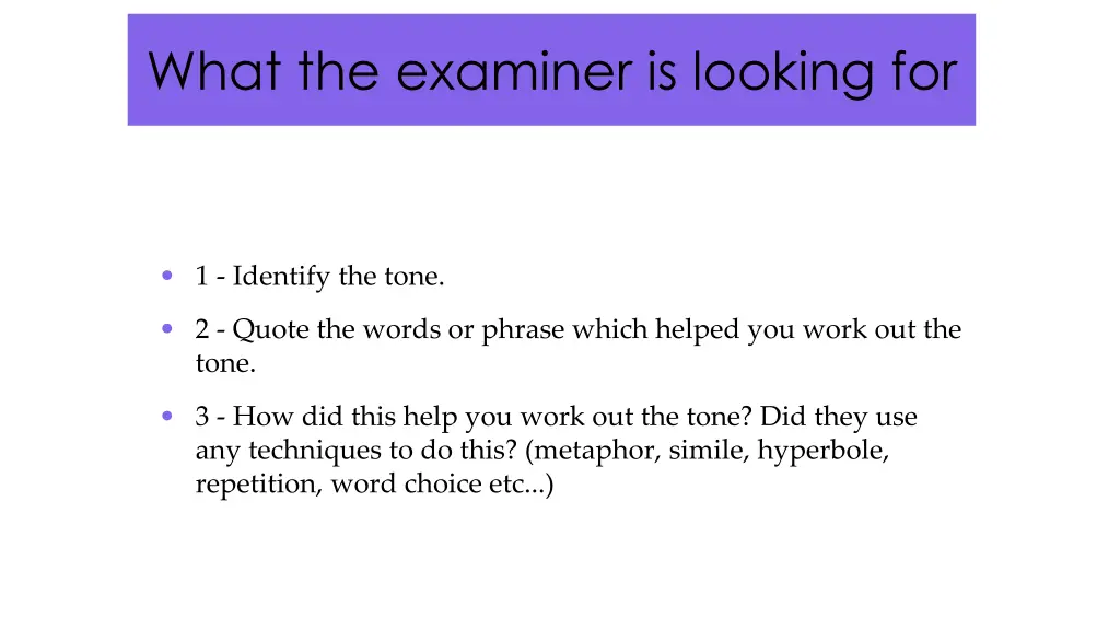 what the examiner is looking for 5
