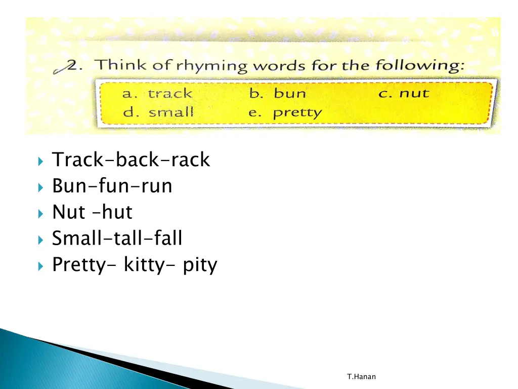 track back rack bun fun run nut hut small tall