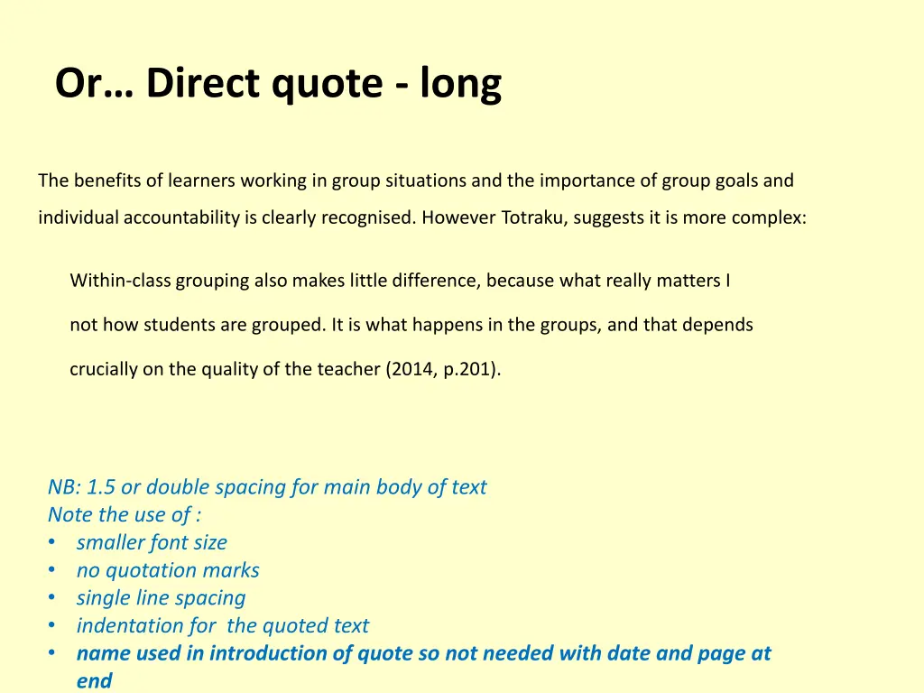 or direct quote long