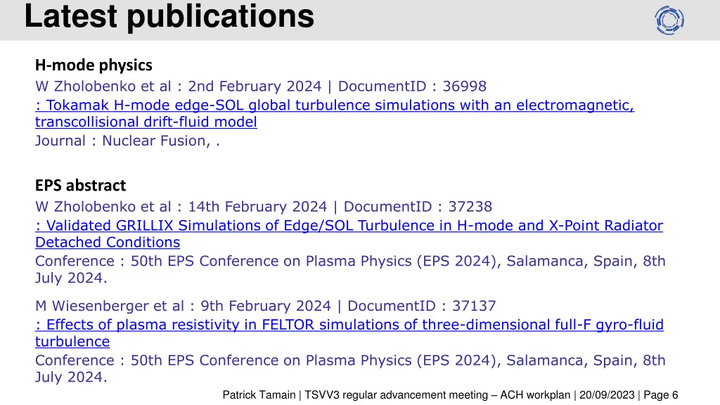 latest publications