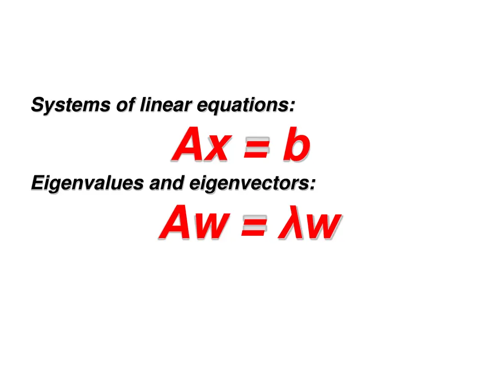 systems of linear equations