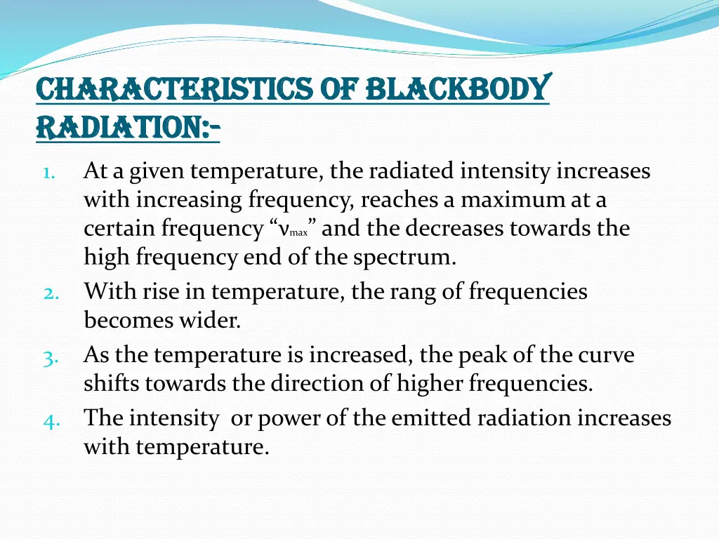 characteristics of blackbody characteristics