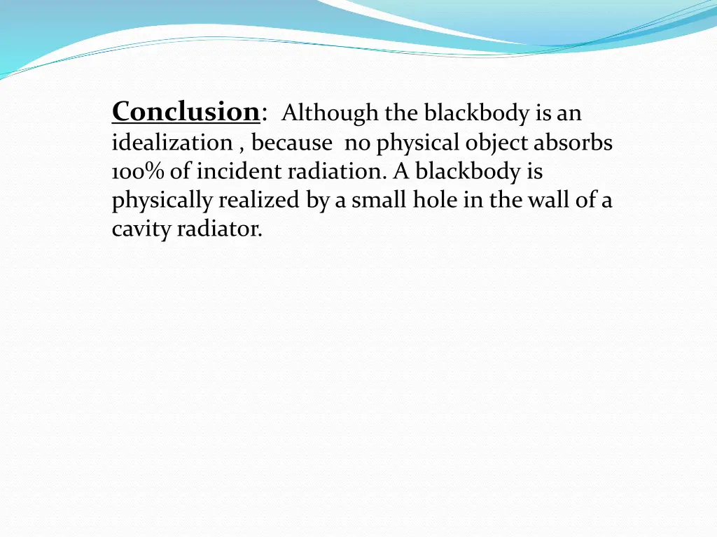 conclusion although the blackbody 1