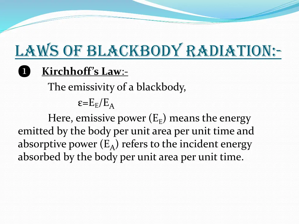laws of blackbody radiation