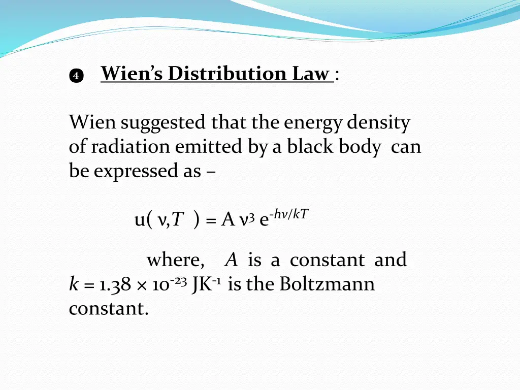 wien s distribution law