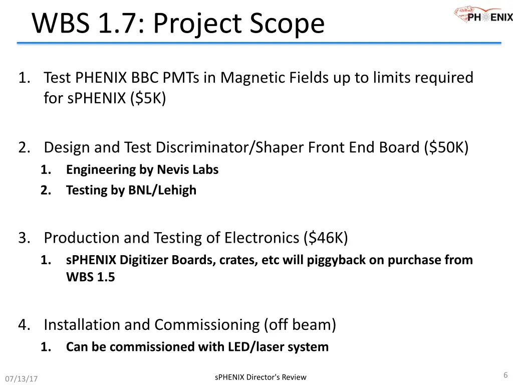 wbs 1 7 project scope