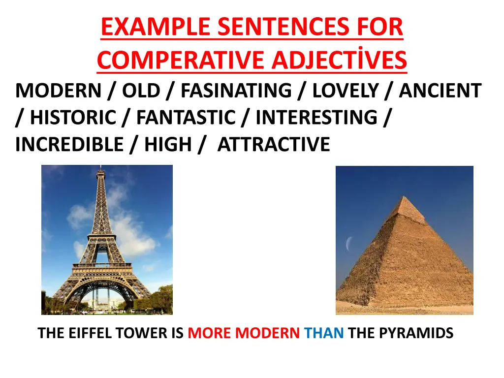 example sentences for comperative adject