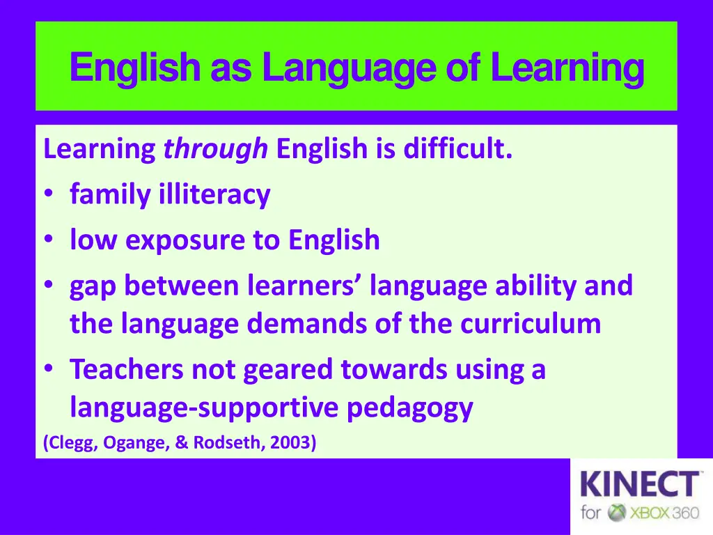 english as language of learning