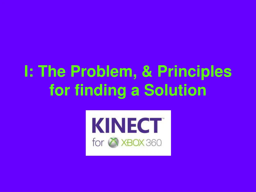 i the problem principles for finding a solution