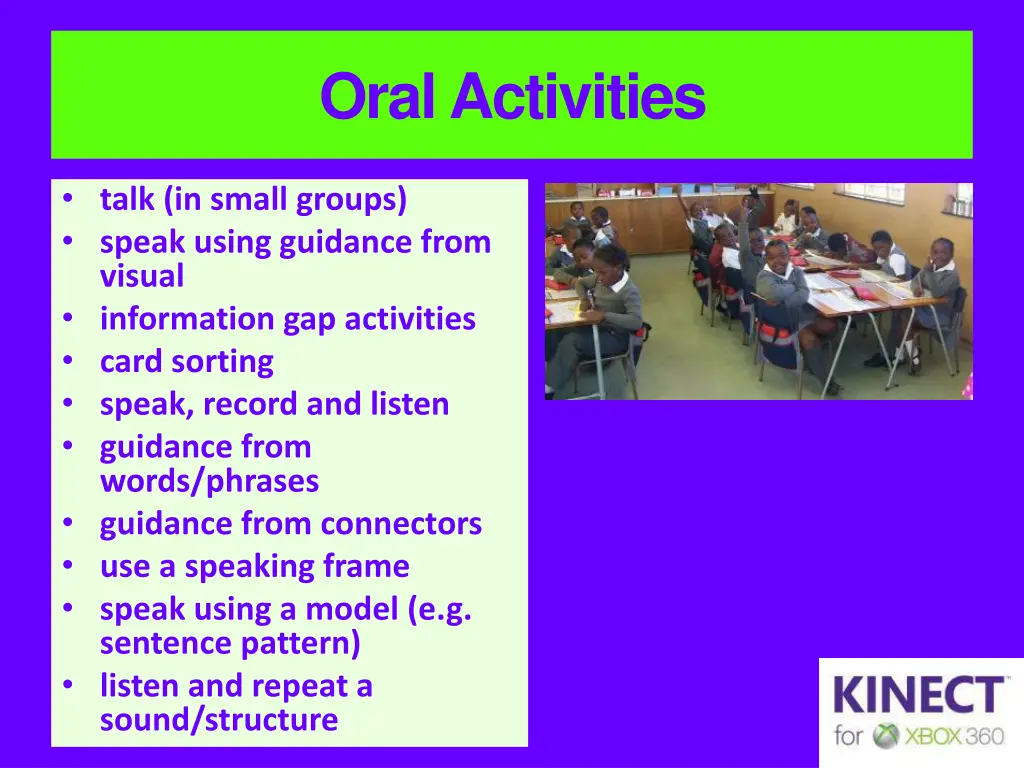 oral activities