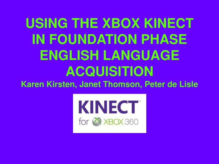 using the xbox kinect in foundation phase english