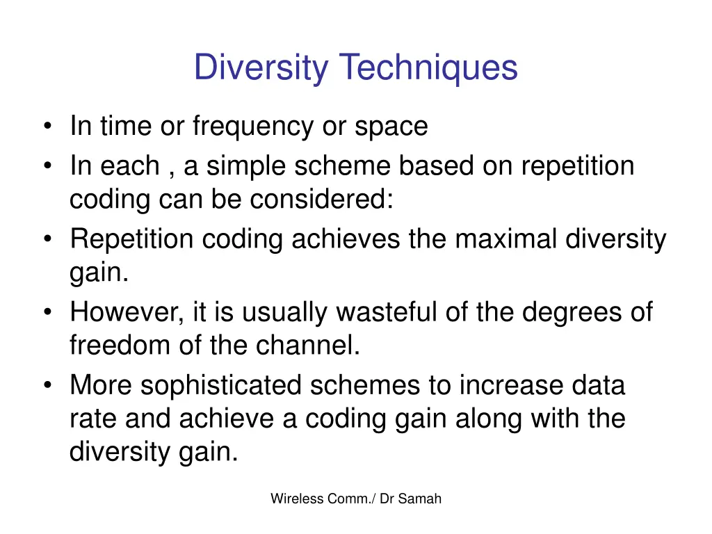 diversity techniques