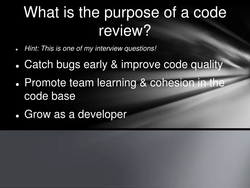 what is the purpose of a code review