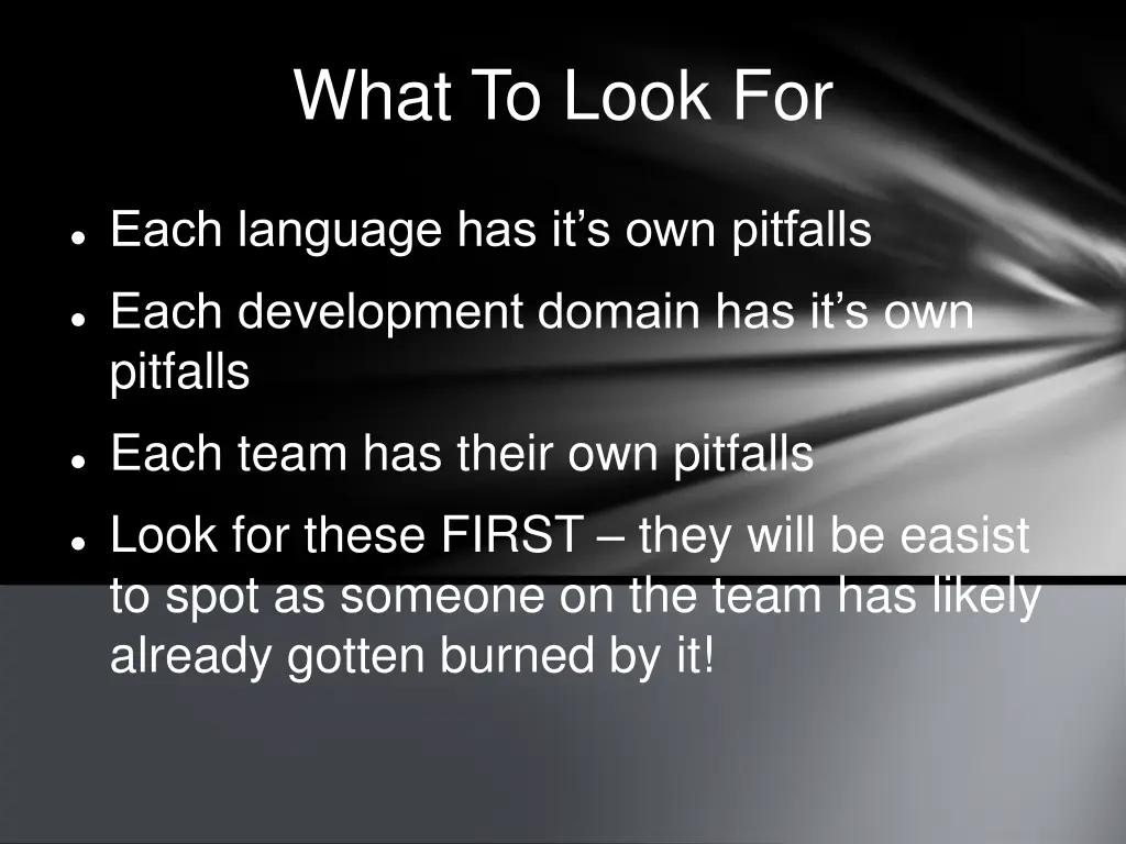 what to look for