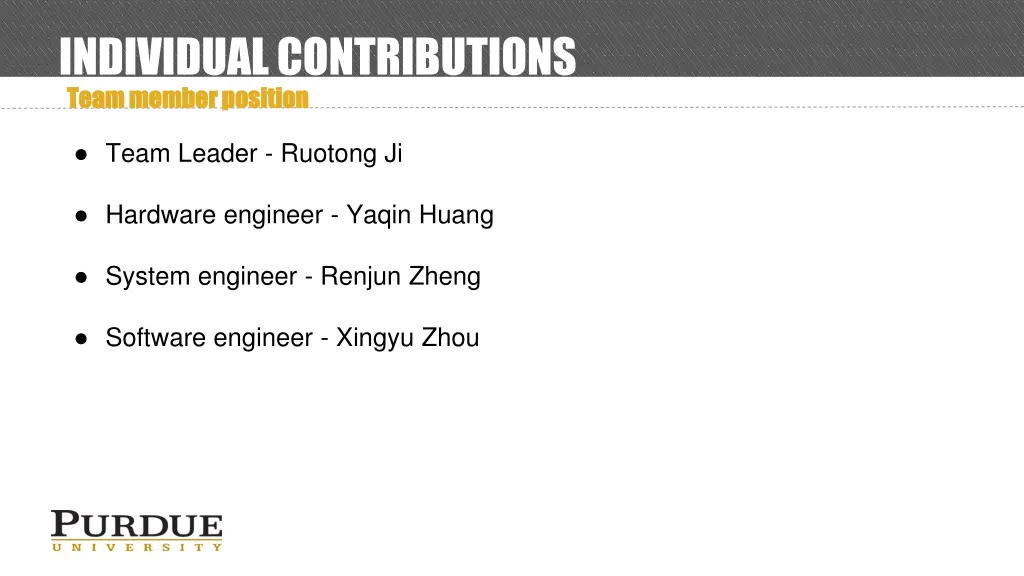 individual contributions team member position