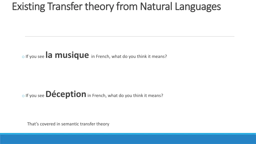 existing transfer theory from natural languages
