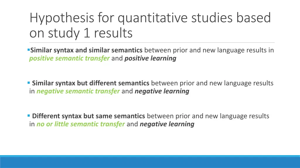hypothesis for quantitative studies based