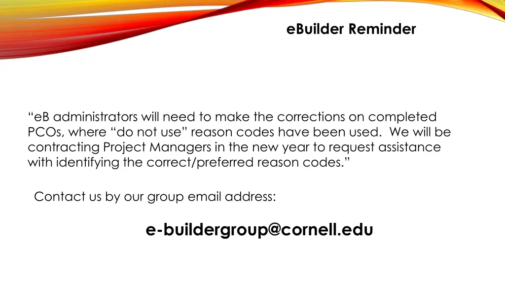 ebuilder reminder