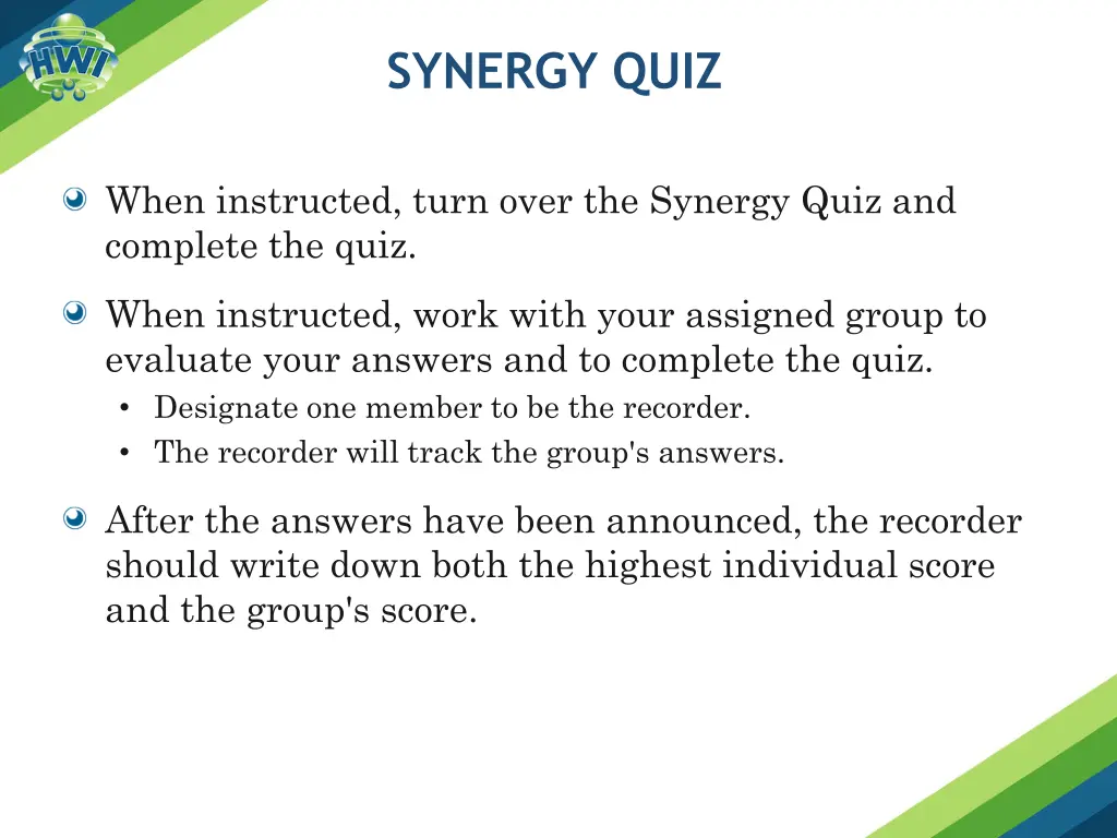 synergy quiz